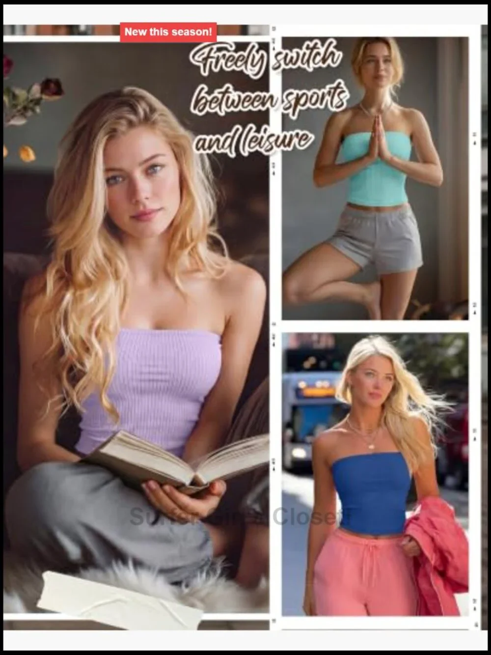 Women's Strapless Tube Tops 4 Pack Cotton Spandex Bandeau